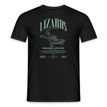 Phelsuma laticauda Day Gecko Lizard Keeper - Men's T-Shirt - black - Front - AI Model Male 178 light (178cm)