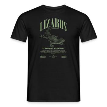 Phelsuma laticauda Day Gecko Lizard Keeper - Men's T-Shirt - black - Front - AI Model Male 178 light (178cm)