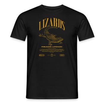 Phelsuma laticauda Day Gecko Lizard Keeper - Men's T-Shirt - black - Front - AI Model Male 178 light (178cm)