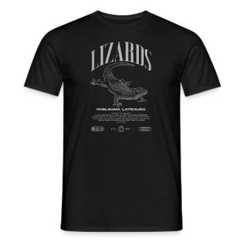 Phelsuma laticauda Day Gecko Lizard Keeper - Men's T-Shirt - black - Front - AI Model Male 178 light (178cm)