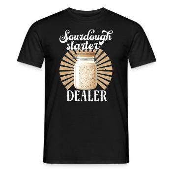 Funny Baker Sourdough Starter Dealer - Men's T-Shirt - black - Front - AI Model Male 178 light (178cm)