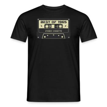 Retro cassette tape 1965 vintage 1965 birthday 1965 - Men's T-Shirt - black - Front - AI Model Male 178 light (178cm)