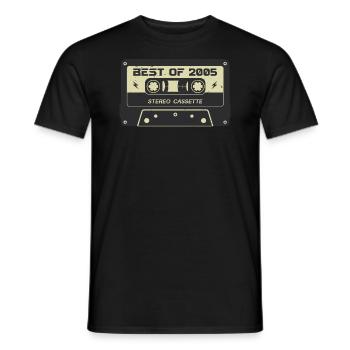 Cassette rétro 2005 millésime 2005 anniversaire 2005 - T-shirt homme - noir - Devant - AI Model Male 178 light (178cm)