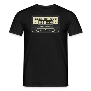 Retro Kassette 1978 vintage 1978 Geburtstag 1978 - Männer T-Shirt - Schwarz - Vorne - AI Model Male 178 light (178cm)