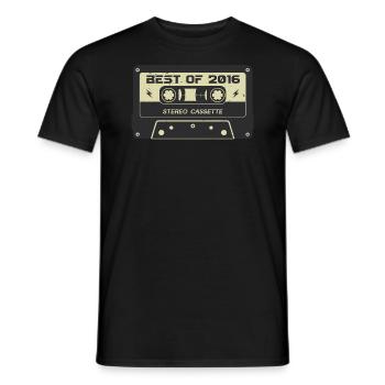 Retro cassette 2016 vintage 2016 birthday 2016 - Men's T-Shirt - black - Front - AI Model Male 178 light (178cm)