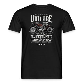Vintage Motorrad Motorrad Motorrad Motorrad Geburtstag 1951 - Männer T-Shirt - Schwarz - Vorne - AI Model Male 178 light (178cm)