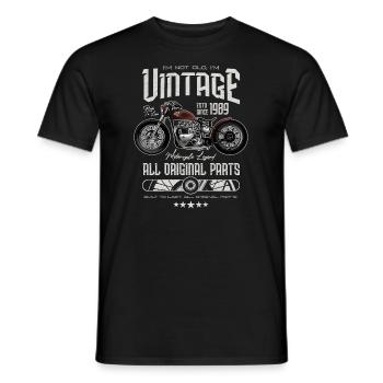 Moto Vintage Moto Moto Anniversaire 1989 - T-shirt homme - noir - Devant - AI Model Male 178 light (178cm)