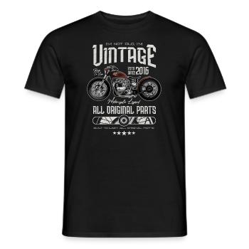 Vintage Motorrad Biker Motorrad Geburtstag 2016 - Männer T-Shirt - Schwarz - Vorne - AI Model Male 178 light (178cm)