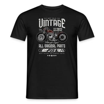 Moto Vintage Motatard Moto Anniversaire 2012 - T-shirt homme - noir - Devant - AI Model Male 178 light (178cm)