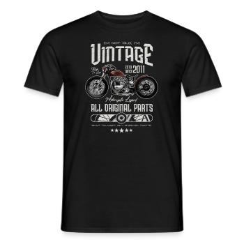 Vintage Motorrad Biker Motorrad Geburtstag 2011 - Männer T-Shirt - Schwarz - Vorne - AI Model Male 178 light (178cm)