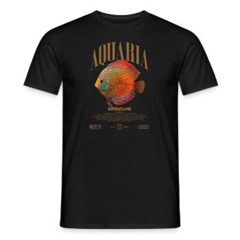 Diskus-Buntbarsch Fish Keeper Moderne Streetwear - Männer T-Shirt - Schwarz - Vorne - AI Model Male 178 light (178cm)