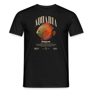 Diskus-Buntbarsch Fish Keeper Moderne Streetwear - Männer T-Shirt - Schwarz - Vorne - AI Model Male 178 light (178cm)