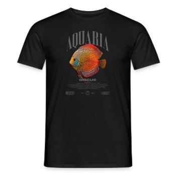 Diskus-Buntbarsch Fish Keeper Moderne Streetwear - Männer T-Shirt - Schwarz - Vorne - AI Model Male 178 light (178cm)