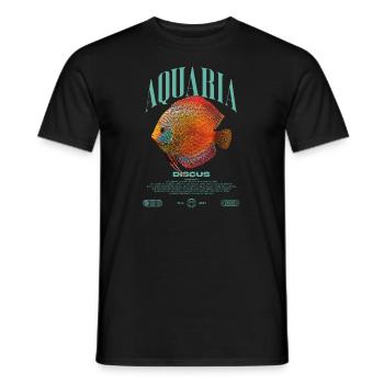 Diskus-Buntbarsch Fish Keeper Moderne Streetwear - Männer T-Shirt - Schwarz - Vorne - AI Model Male 178 light (178cm)