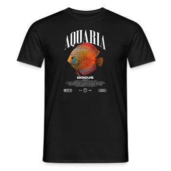 Diskus-Buntbarsch Fish Keeper Moderne Streetwear - Männer T-Shirt - Schwarz - Vorne - AI Model Male 178 light (178cm)