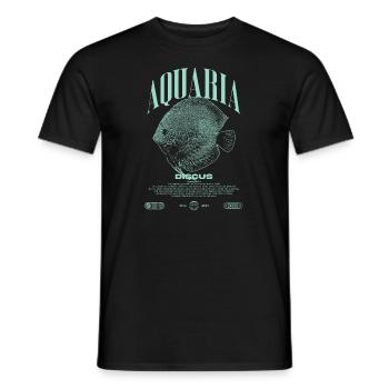 Diskus-Buntbarsch Fish Keeper Moderne Streetwear - Männer T-Shirt - Schwarz - Vorne - AI Model Male 178 light (178cm)