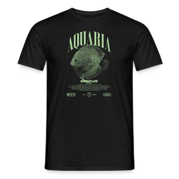 Diskus-Buntbarsch Fish Keeper Moderne Streetwear - Männer T-Shirt - Schwarz - Vorne - AI Model Male 178 light (178cm)