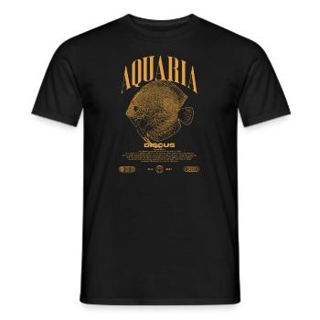 Diskus-Buntbarsch Fish Keeper Moderne Streetwear - Männer T-Shirt - Schwarz - Vorne - AI Model Male 178 light (178cm)