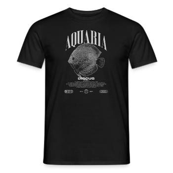 Diskus-Buntbarsch Fish Keeper Moderne Streetwear - Männer T-Shirt - Schwarz - Vorne - AI Model Male 178 light (178cm)