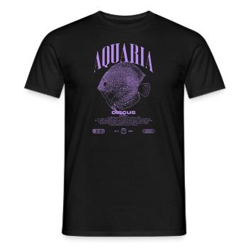Diskus-Buntbarsch Fish Keeper Moderne Streetwear - Männer T-Shirt - Schwarz - Vorne - AI Model Male 178 light (178cm)