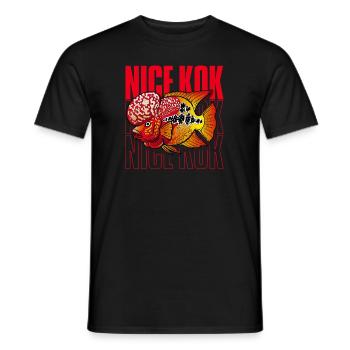 Schöner Kok Lustiger Blumenhorn-Buntbarsch Fischhalter - Männer T-Shirt - Schwarz - Vorne - AI Model Male 178 light (178cm)