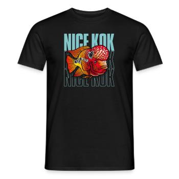 Schöner Kok Lustiger Blumenhorn-Buntbarsch Fischhalter - Männer T-Shirt - Schwarz - Vorne - AI Model Male 178 light (178cm)