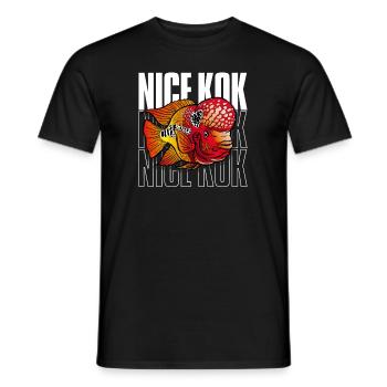 Schöner Kok Lustiger Blumenhorn-Buntbarsch Fischhalter - Männer T-Shirt - Schwarz - Vorne - AI Model Male 178 light (178cm)
