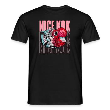 Schöner Kok Lustiger Blumenhorn-Buntbarsch Fischhalter - Männer T-Shirt - Schwarz - Vorne - AI Model Male 178 light (178cm)