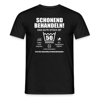 Schonend Behandeln 50 Jahre Geburtstag 50ter - Männer T-Shirt - Schwarz - Vorne - AI Model Male 178 light (178cm)