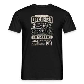 Cafe Racer Moto Anniversaire Motard Né en 1961 - T-shirt homme - noir - Devant - AI Model Male 178 light (178cm)