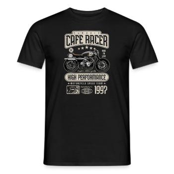 Cafe Racer Motorrad Geburtstag Biker Jahrgang 1997 - Männer T-Shirt - Schwarz - Vorne - AI Model Male 178 light (178cm)