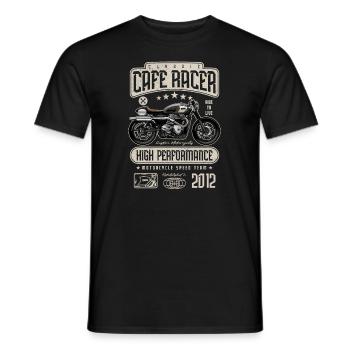 Cafe Racer Moto Anniversaire Motard Né en 2012 - T-shirt homme - noir - Devant - AI Model Male 178 light (178cm)