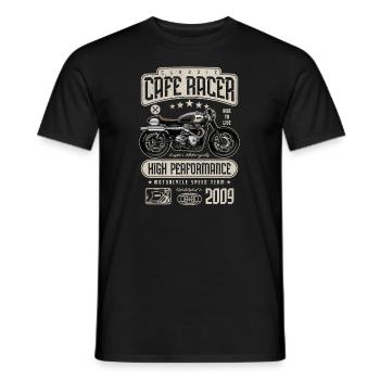 Cafe Racer Moto Anniversaire Motard Né en 2009 - T-shirt homme - noir - Devant - AI Model Male 178 light (178cm)