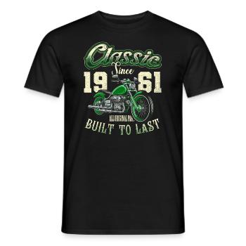 Moto Motard Moto Anniversaire Né En 1961 - T-shirt homme - noir - Devant - AI Model Male 178 light (178cm)