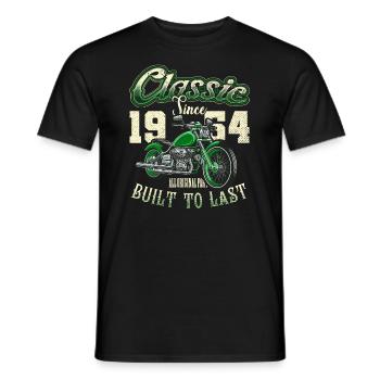 Motorcycle Bikers Motorbike Birthday Born In 1954 - Men's T-Shirt - black - Front - AI Model Male 178 light (178cm)