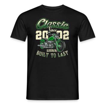 Motorcycle Bikers Motorbike Birthday Born In 2002 - Men's T-Shirt - black - Front - AI Model Male 178 light (178cm)