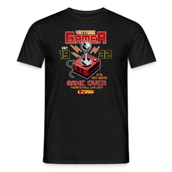Vintage Gamer Since 1932 Funny Birthday Gaming - Men's T-Shirt - black - Front - AI Model Male 178 light (178cm)