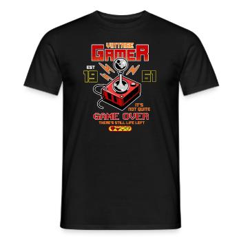 Vintage Gamer Since 1961 Funny Birthday Gaming - Men's T-Shirt - black - Front - AI Model Male 178 light (178cm)