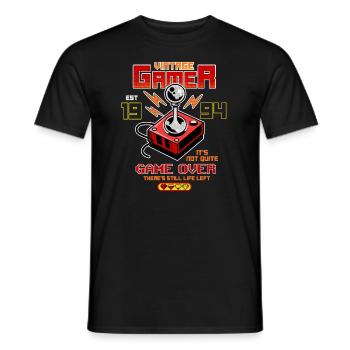 Vintage Gamer Since 1994 Funny Birthday Gaming - Men's T-Shirt - black - Front - AI Model Male 178 light (178cm)