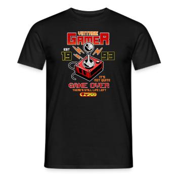 Vintage Gamer depuis 1993 Drôle d’anniversaire Jeux - T-shirt homme - noir - Devant - AI Model Male 178 light (178cm)