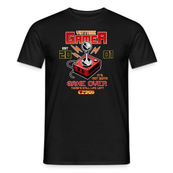 Vintage Gamer seit 2001 Lustiger Geburtstag Gaming - Männer T-Shirt - Schwarz - Vorne - AI Model Male 178 light (178cm)