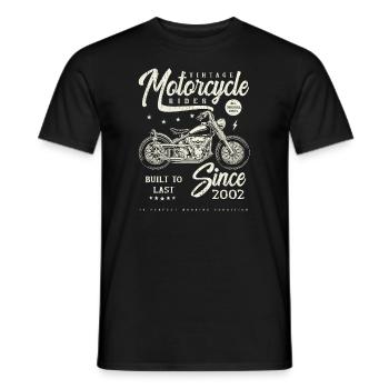 Vintage Motorcycle Bikers Motorbike Birthday 2002 - Men's T-Shirt - black - Front - AI Model Male 178 light (178cm)