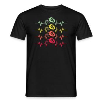 Billiard heartbeat - Men's T-Shirt - black - Front - AI Model Male 178 light (178cm)