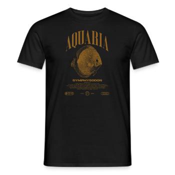 Diskus Cichlid Fish Keeper Moderne Streetwear - Männer T-Shirt - Schwarz - Vorne - AI Model Male 178 light (178cm)