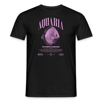 Diskus Cichlid Fish Keeper Moderne Streetwear - Männer T-Shirt - Schwarz - Vorne - AI Model Male 178 light (178cm)