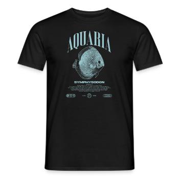 Diskus Cichlid Fish Keeper Moderne Streetwear - Männer T-Shirt - Schwarz - Vorne - AI Model Male 178 light (178cm)