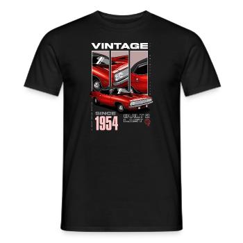 Je ne suis pas vieux, je suis une voiture classique vintage née en 1954 - T-shirt homme - noir - Devant - AI Model Male 178 light (178cm)