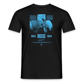Diskusfisch Buntbarsch Aquarium Fischhalter - Männer T-Shirt - Schwarz - Vorne - AI Model Male 178 light (178cm)