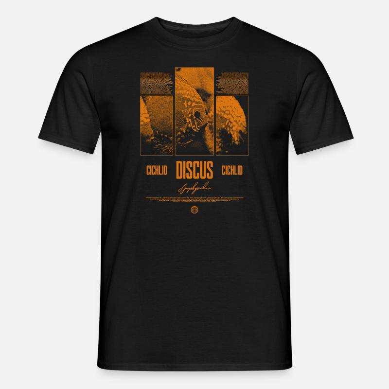 Diskusfisch Buntbarsch Aquarium Fischhalter - Männer T-Shirt - Schwarz