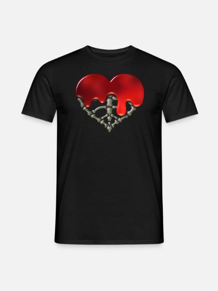 Bone Heart - Men's T-Shirt - black